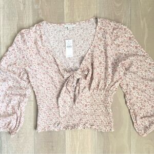 American Eagle NWT Floral Pink Women's Top